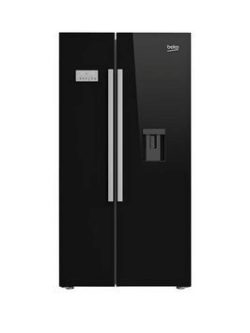 Beko Asd241B American-Style Fridge Freezer With Non Plumbed Water Dispenser - Black